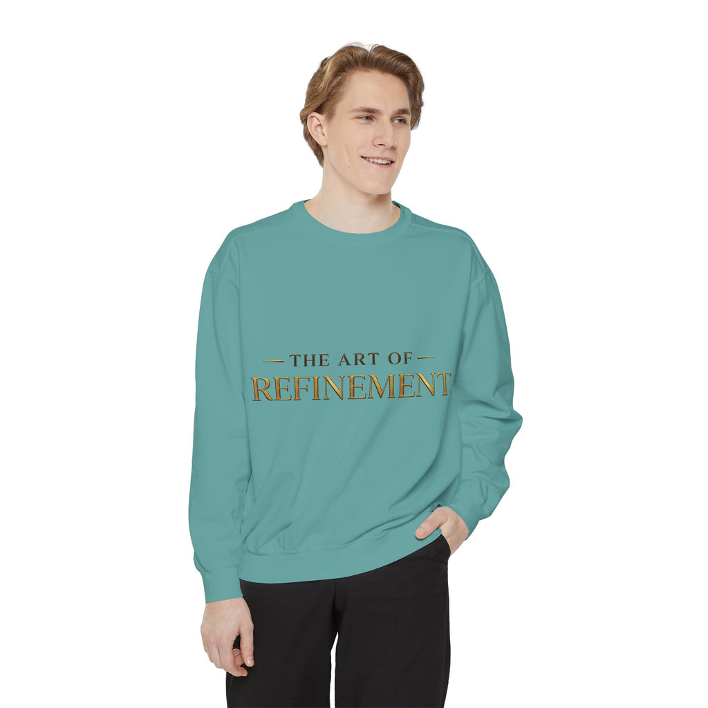 Refinement Logo Sweatshirt — "The Art of Refinement" Garment-Dyed Crewneck