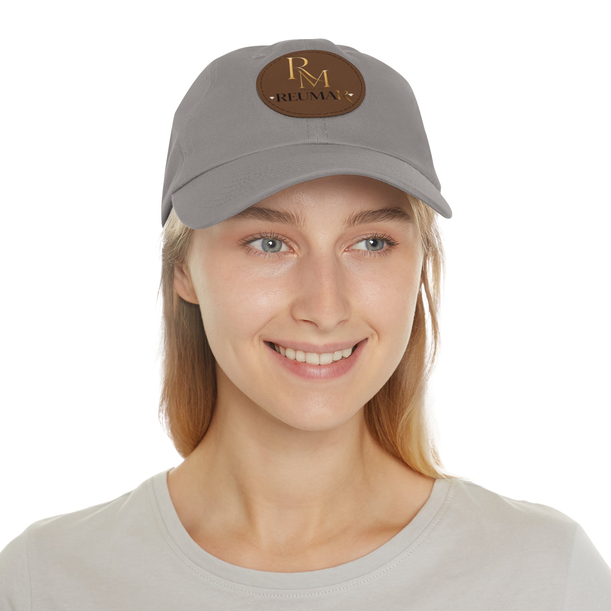 Leather Patch Dad Hat — Embossed RM REUMAN Logo Baseball Cap