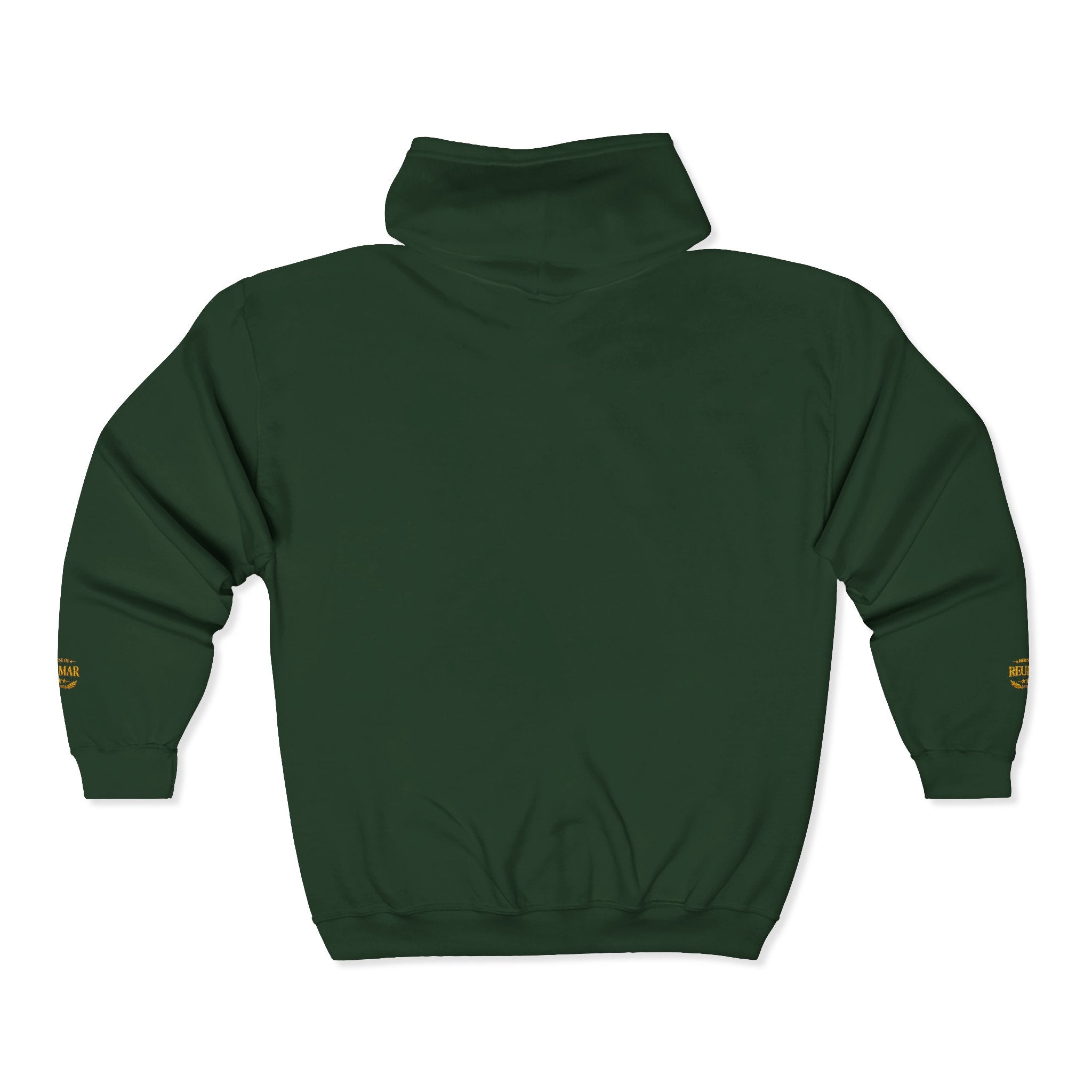 Gold Monogram RM Full-Zip Hoodie — Minimal Logo Zip Jacket
