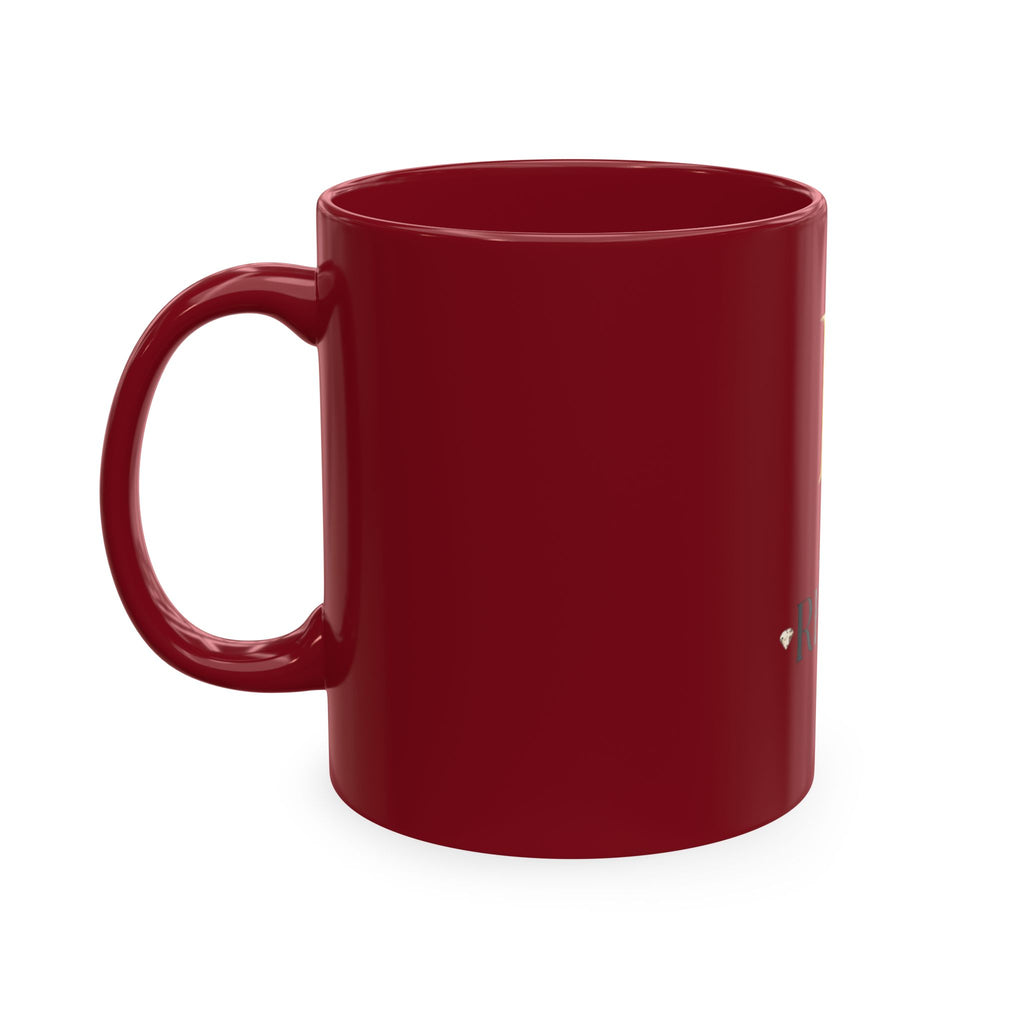 House of Reumar Beige Ceramic Mug — Gold Monogram Coffee Cup