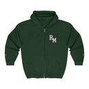Gold Monogram RM Full-Zip Hoodie — Minimal Logo Zip Jacket