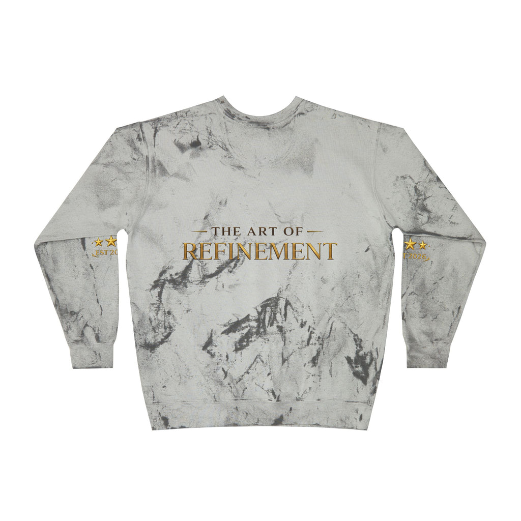 Refined Gold Tie-Dye Crewneck Sweatshirt — “REUMAR” / The Art of Refinement