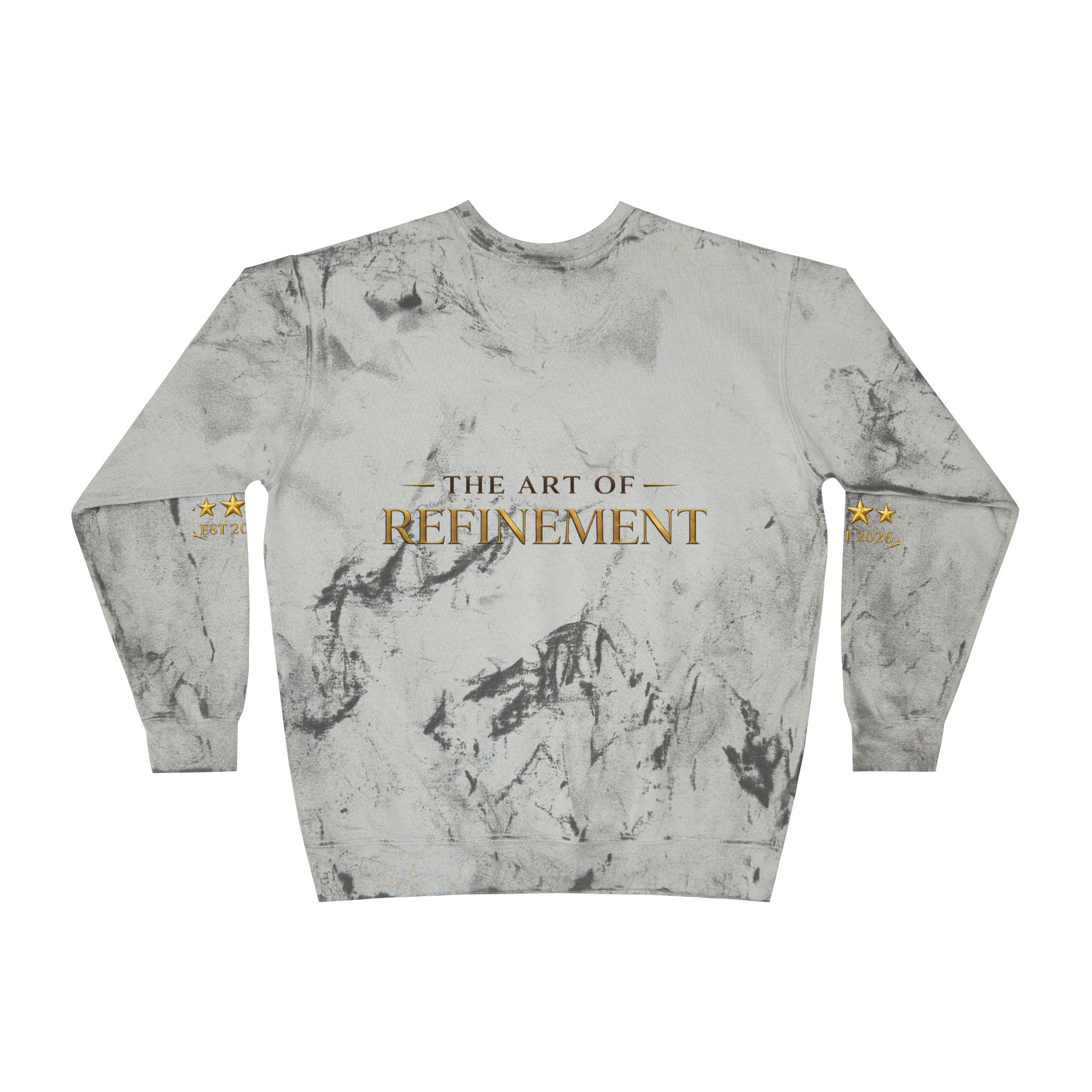 Refined Gold Tie-Dye Crewneck Sweatshirt — “REUMAR” / The Art of Refinement