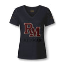 Women's V-Neck Tee — 'RM House of Reumar' Collegiate Graphic