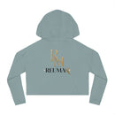 House of Reumar Cropped Hoodie — Women's Gold Monogram Logo Sweatshirt