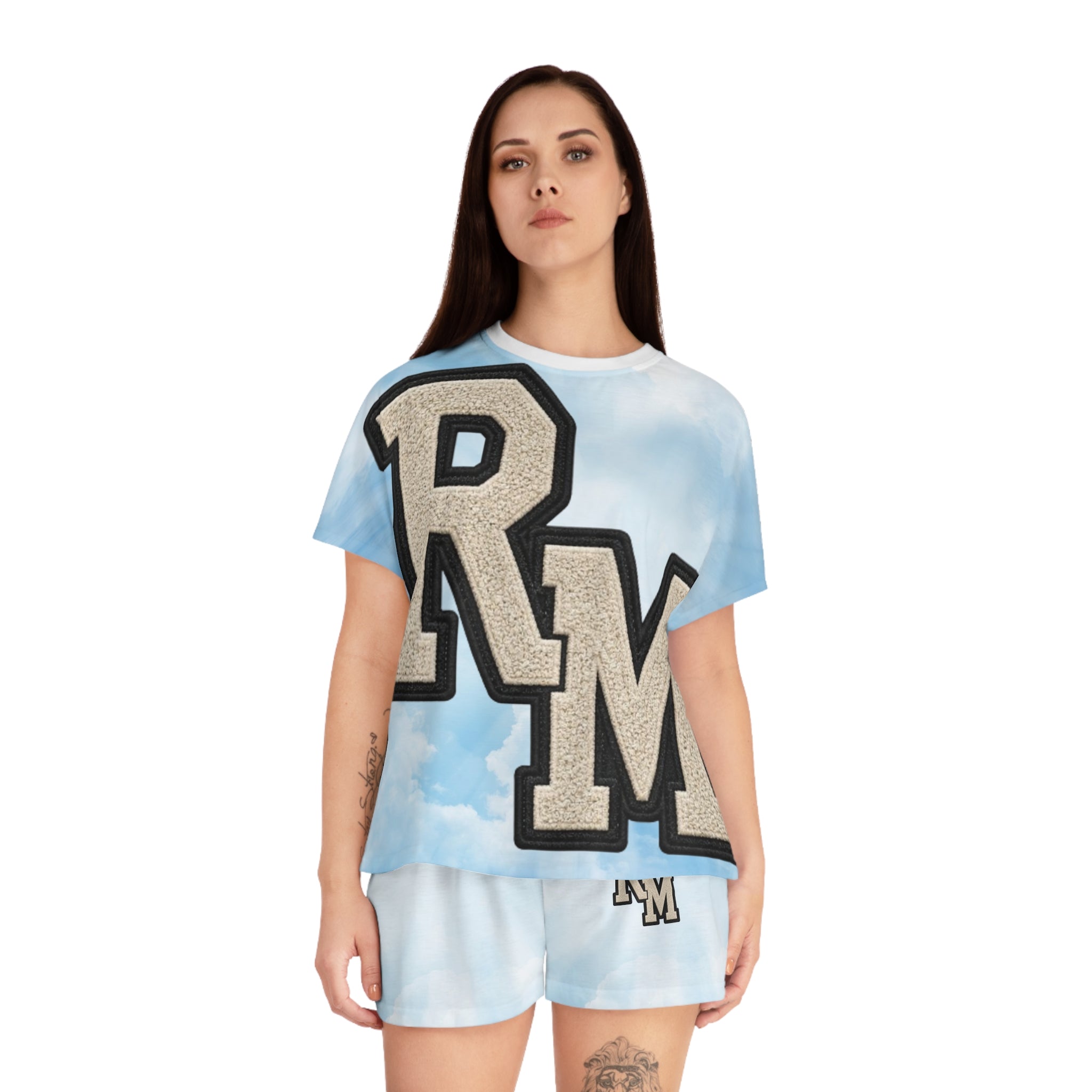Soldier Scene Pajama Set — Women's Short Sleepwear with Leopard Shorts