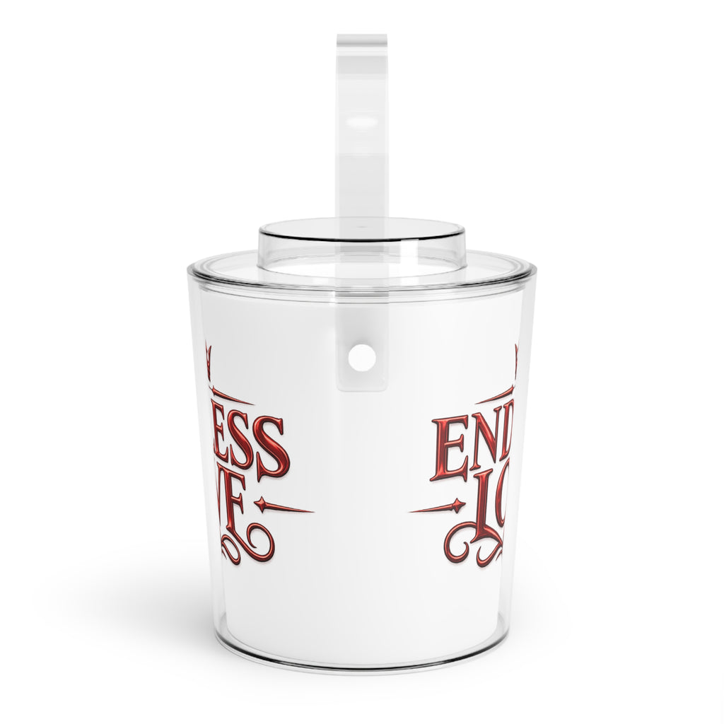 Endless Love Ice Bucket with Tongs – Romantic Bar Accessory for Weddings, Anniversaries & Valentine’s