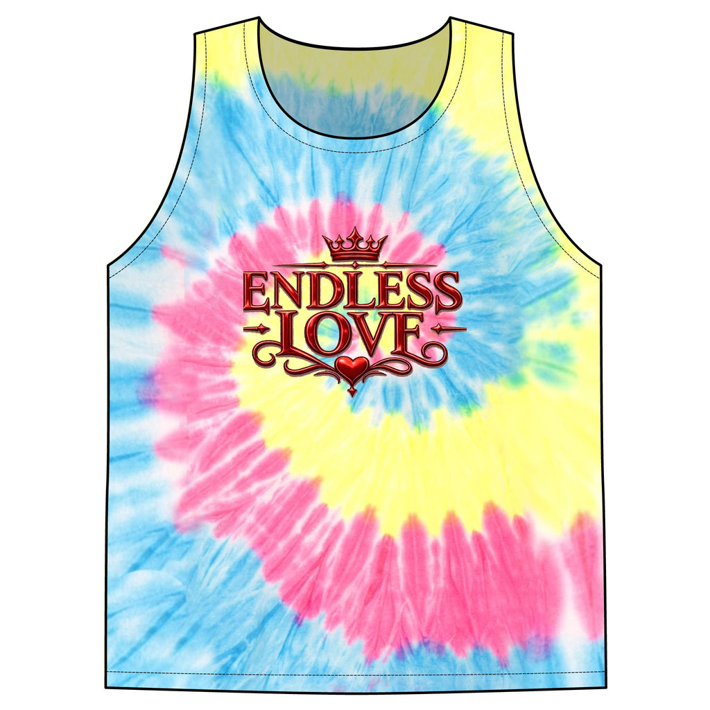 Tie-Dye Tank Top — "Endless Love" Graphic Spiral Vest