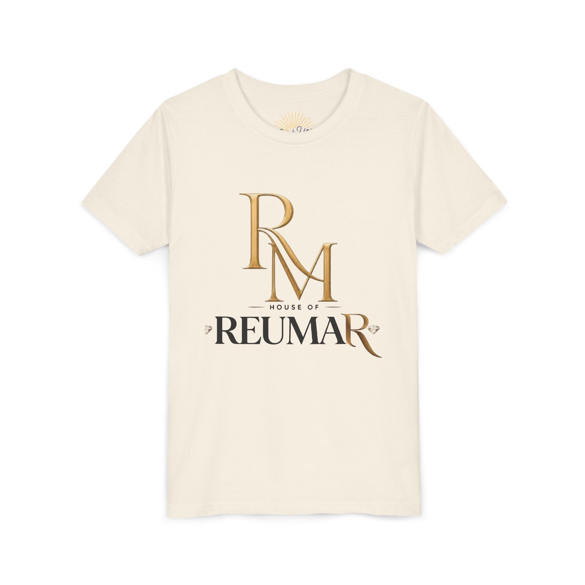 Youth Tee - Reumar Gold Monogram Front & 'art lover boutique' Back