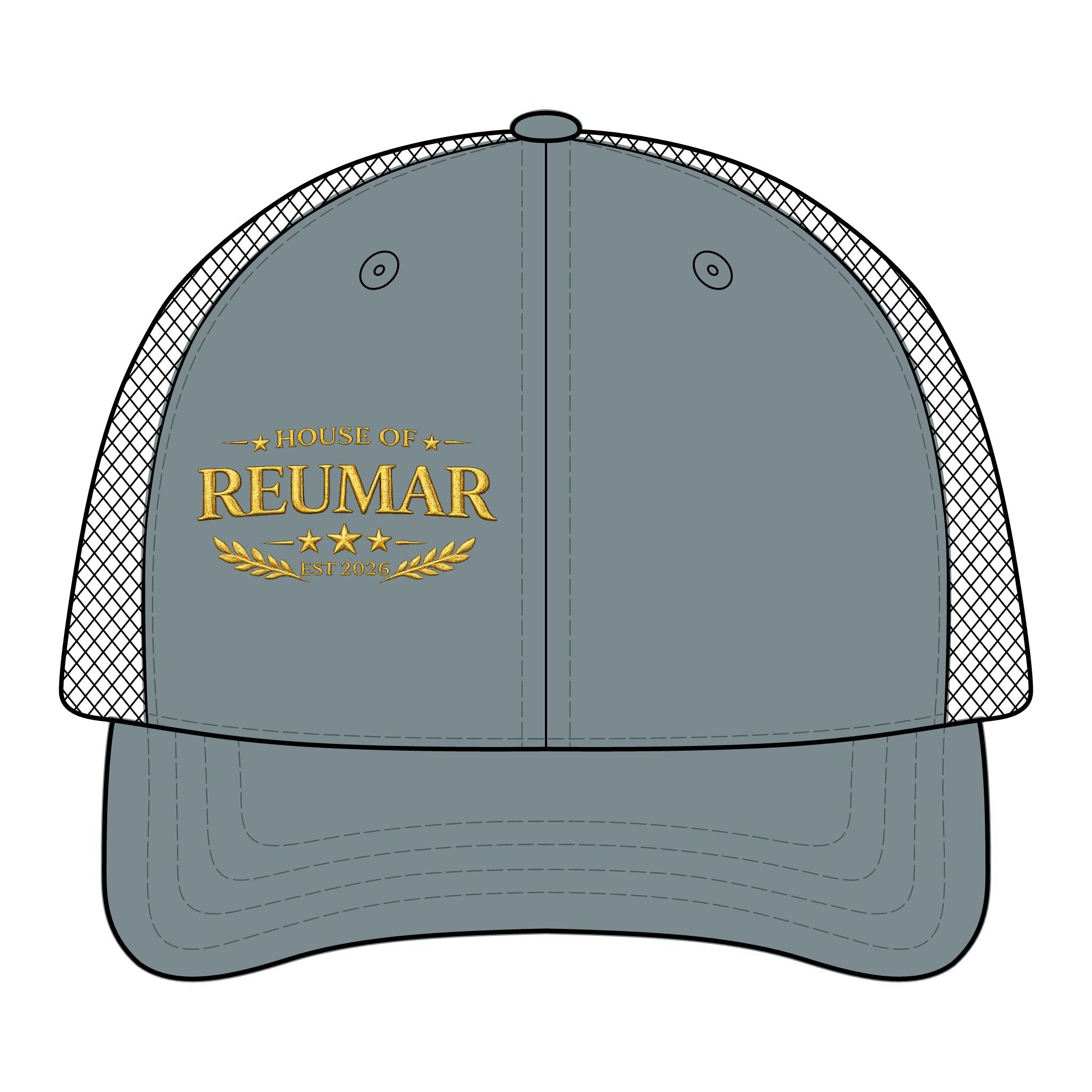 Trucker Hat — "House of Reumar" Embroidered Low Profile Mesh Cap
