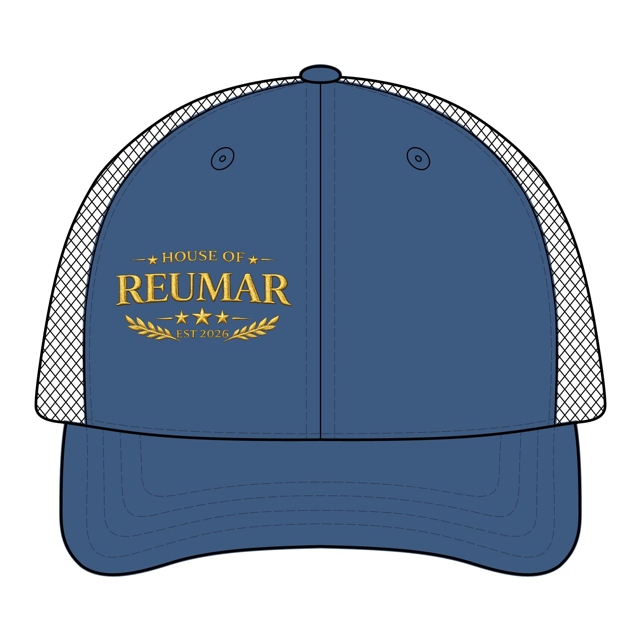 Trucker Hat — "House of Reumar" Embroidered Low Profile Mesh Cap