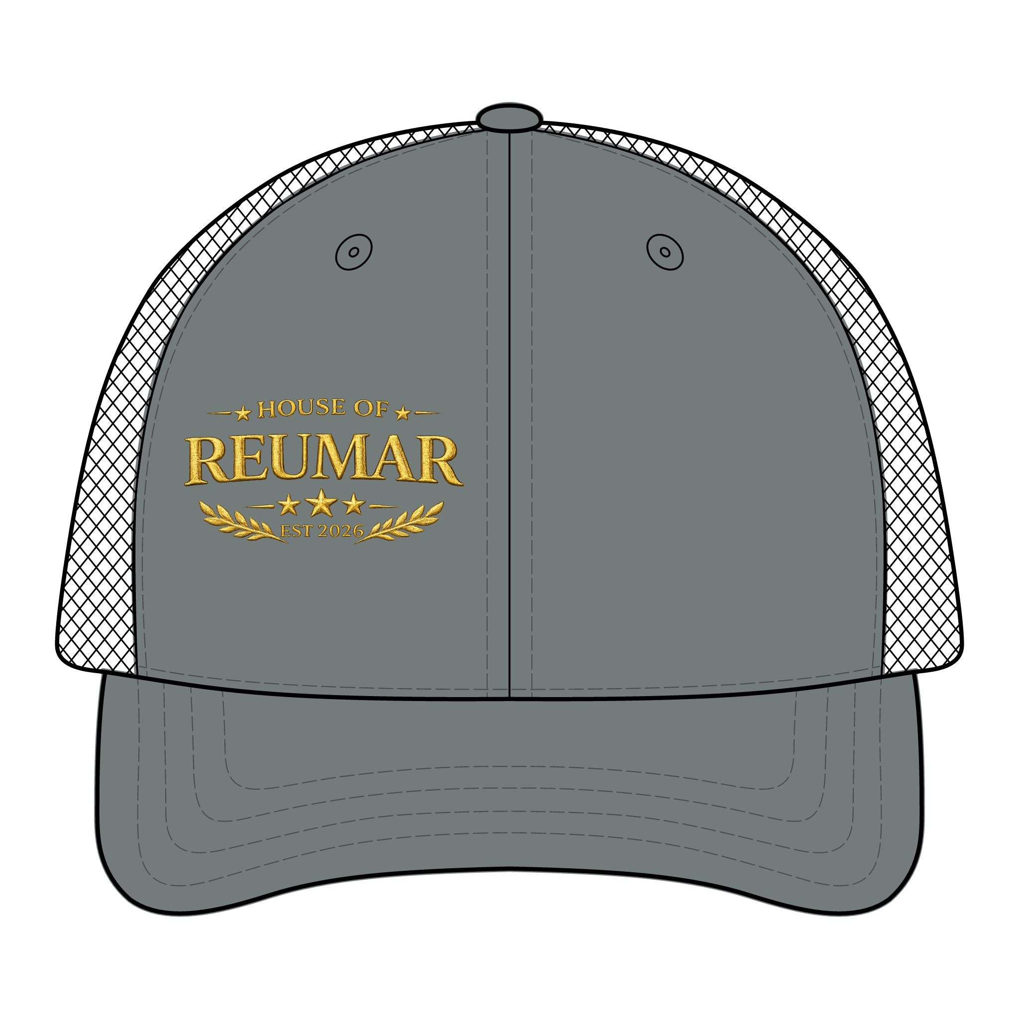 Trucker Hat — "House of Reumar" Embroidered Low Profile Mesh Cap