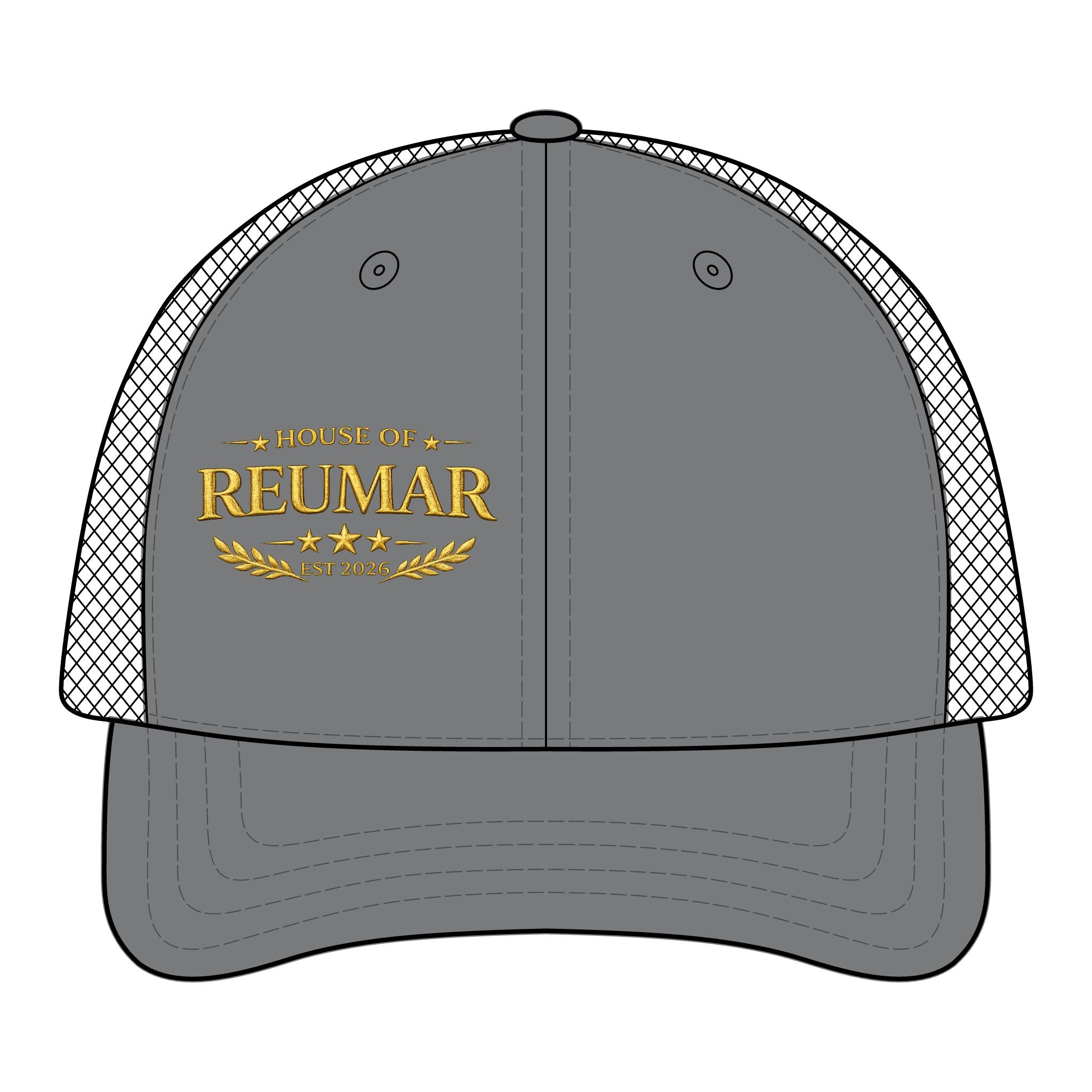 Trucker Hat — "House of Reumar" Embroidered Low Profile Mesh Cap