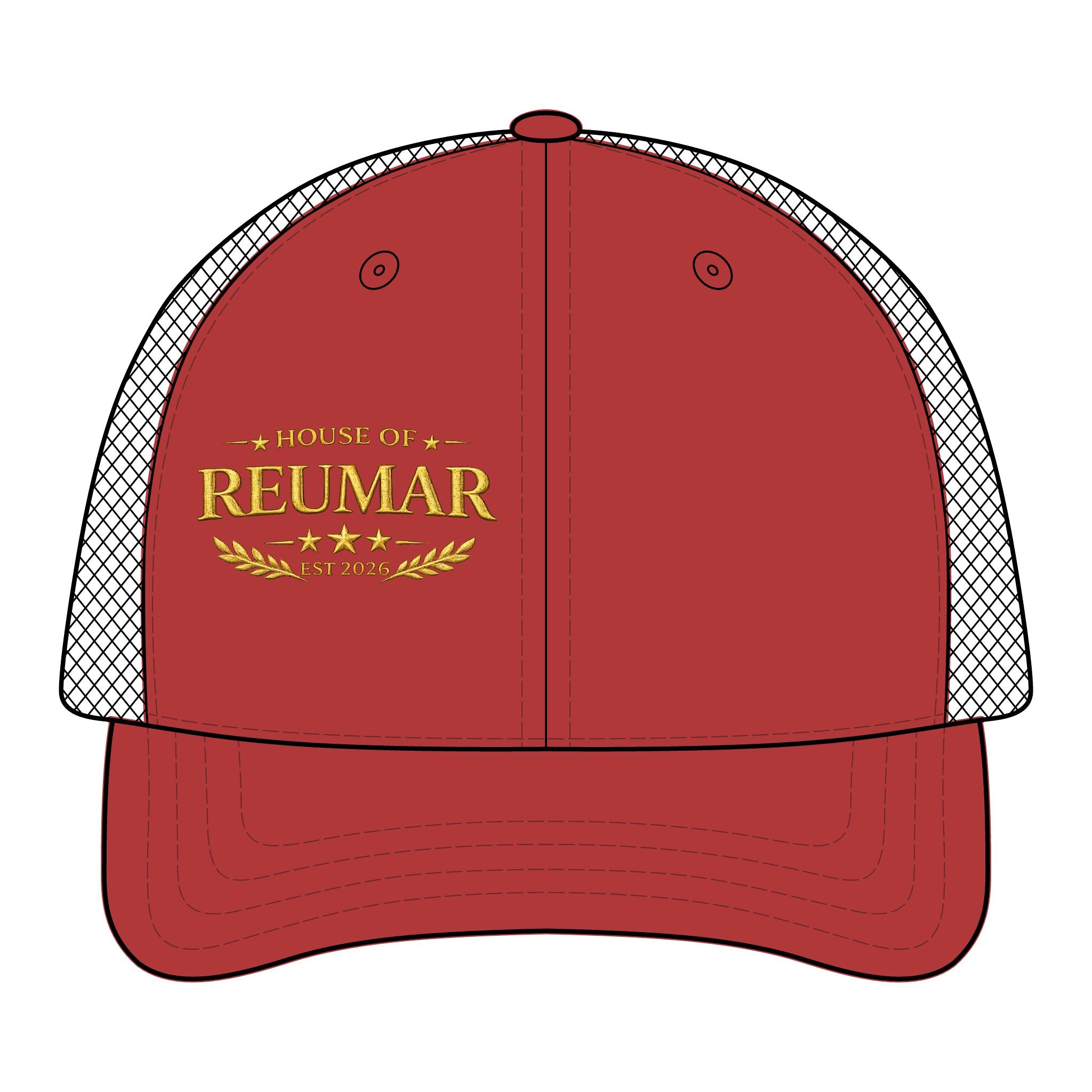 Trucker Hat — "House of Reumar" Embroidered Low Profile Mesh Cap