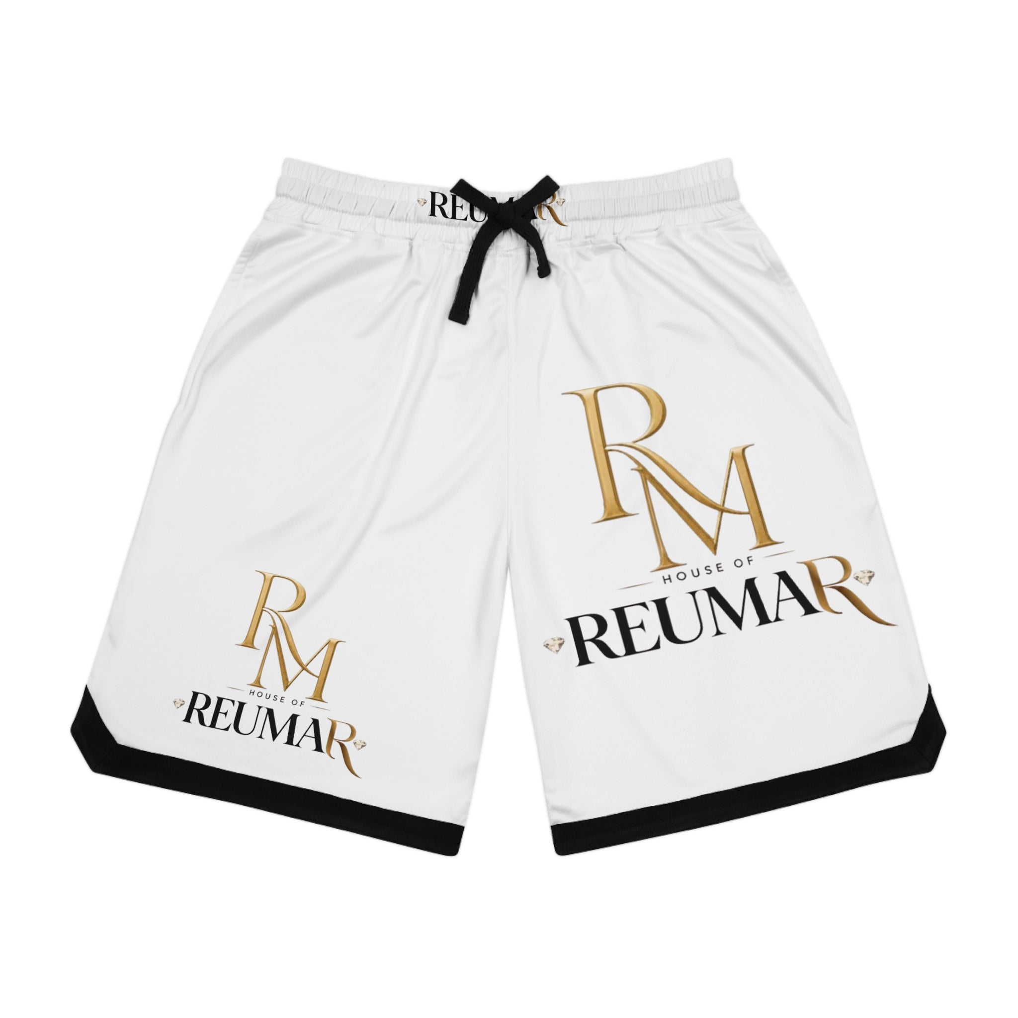 Reumar Gold Logo Basketball Shorts