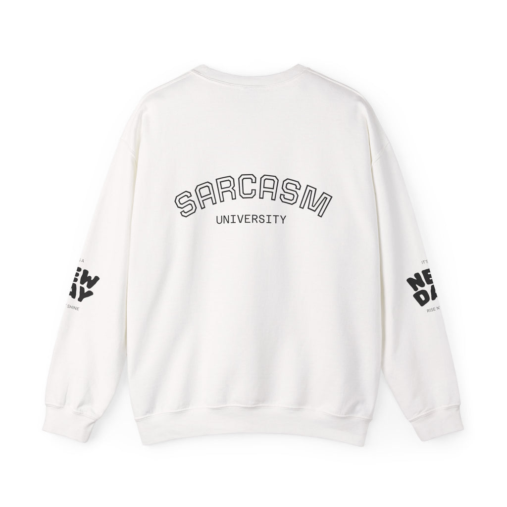 Sarcasm University Crewneck Sweatshirt — REUMAR Logo College-Style Pullover