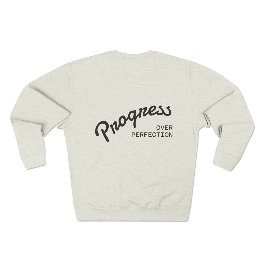 Progress Over Perfection Crewneck Sweatshirt — Reumar Monogram Casual Pullover