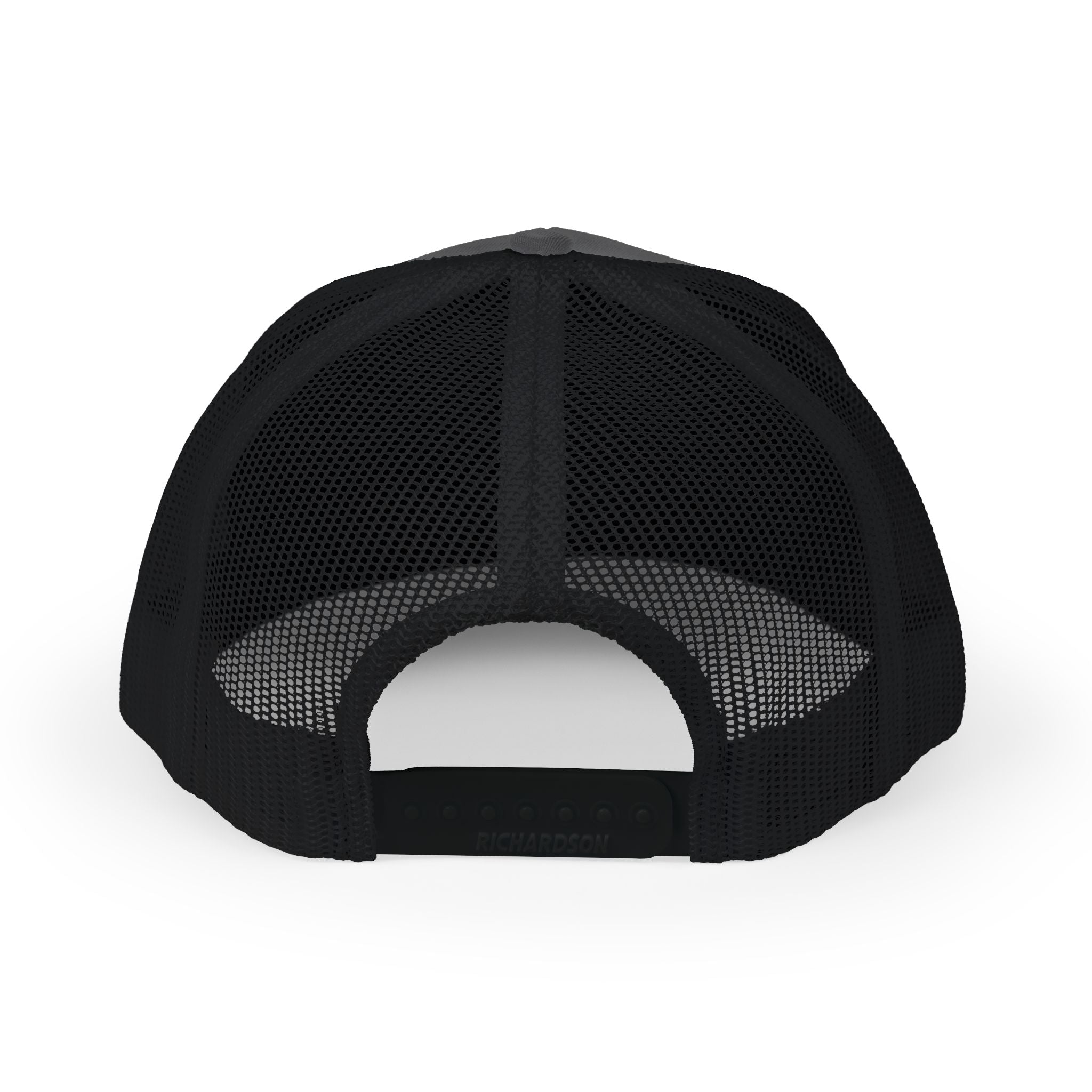 Reumar RM Embroidered Snapback Trucker Cap — Gold Logo Mesh Baseball Hat