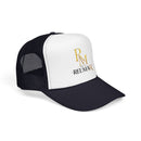 Reumar Gold Monogram Trucker Hat - Mesh Foam Baseball Cap