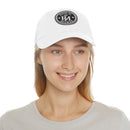 Embroidered Leather Patch Dad Hat — Reumar Monogram Baseball Cap