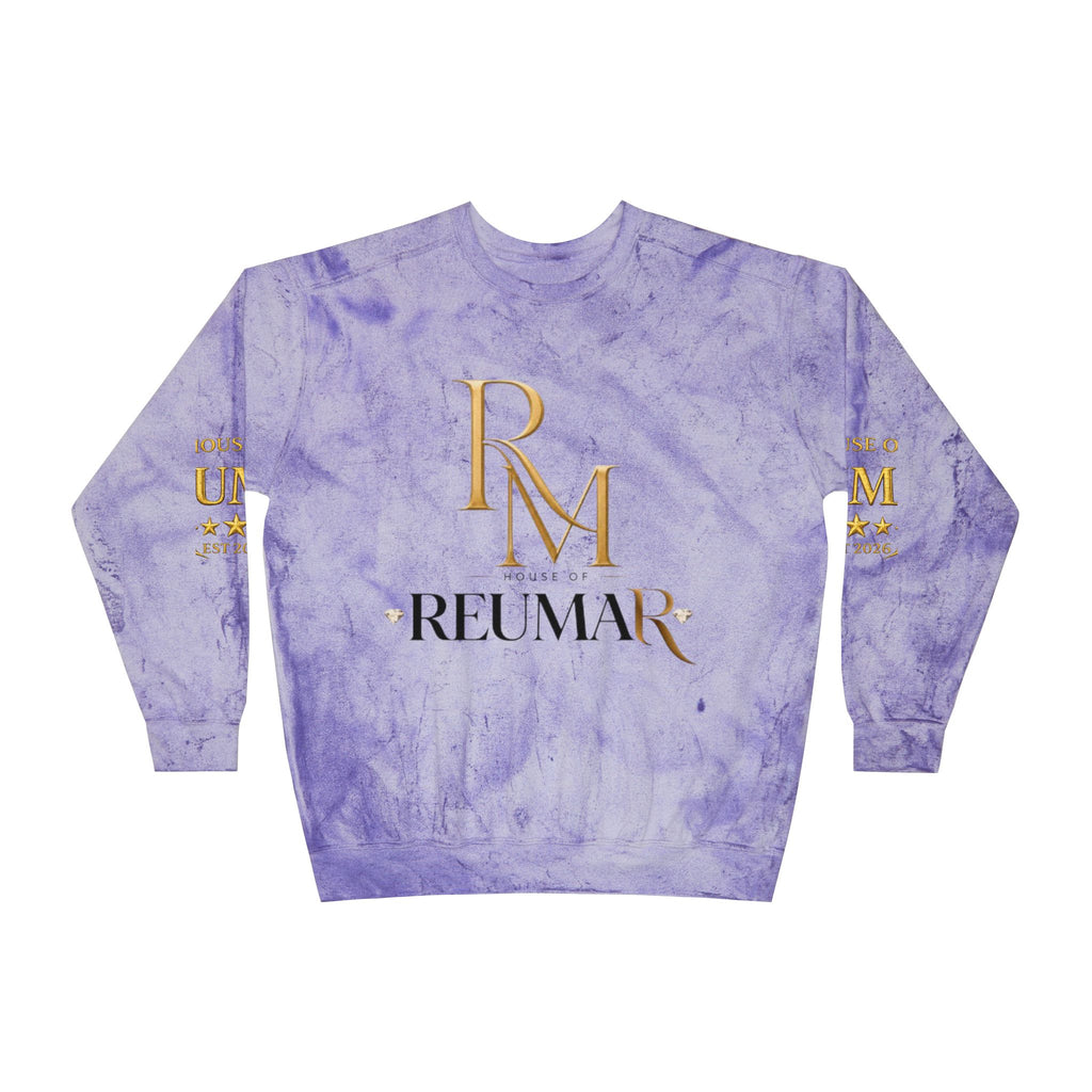 Refined Gold Tie-Dye Crewneck Sweatshirt — “REUMAR” / The Art of Refinement