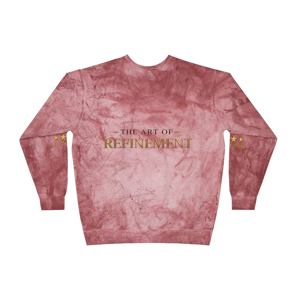 Refined Gold Tie-Dye Crewneck Sweatshirt — “REUMAR” / The Art of Refinement
