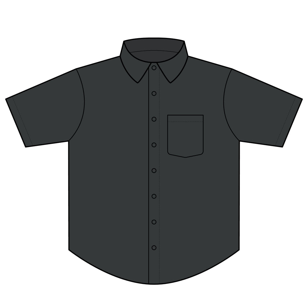 Men’s Short Sleeve Tech Button-Up Shirt — UV Protection, ‘BEL-AIR’ Chest Logo