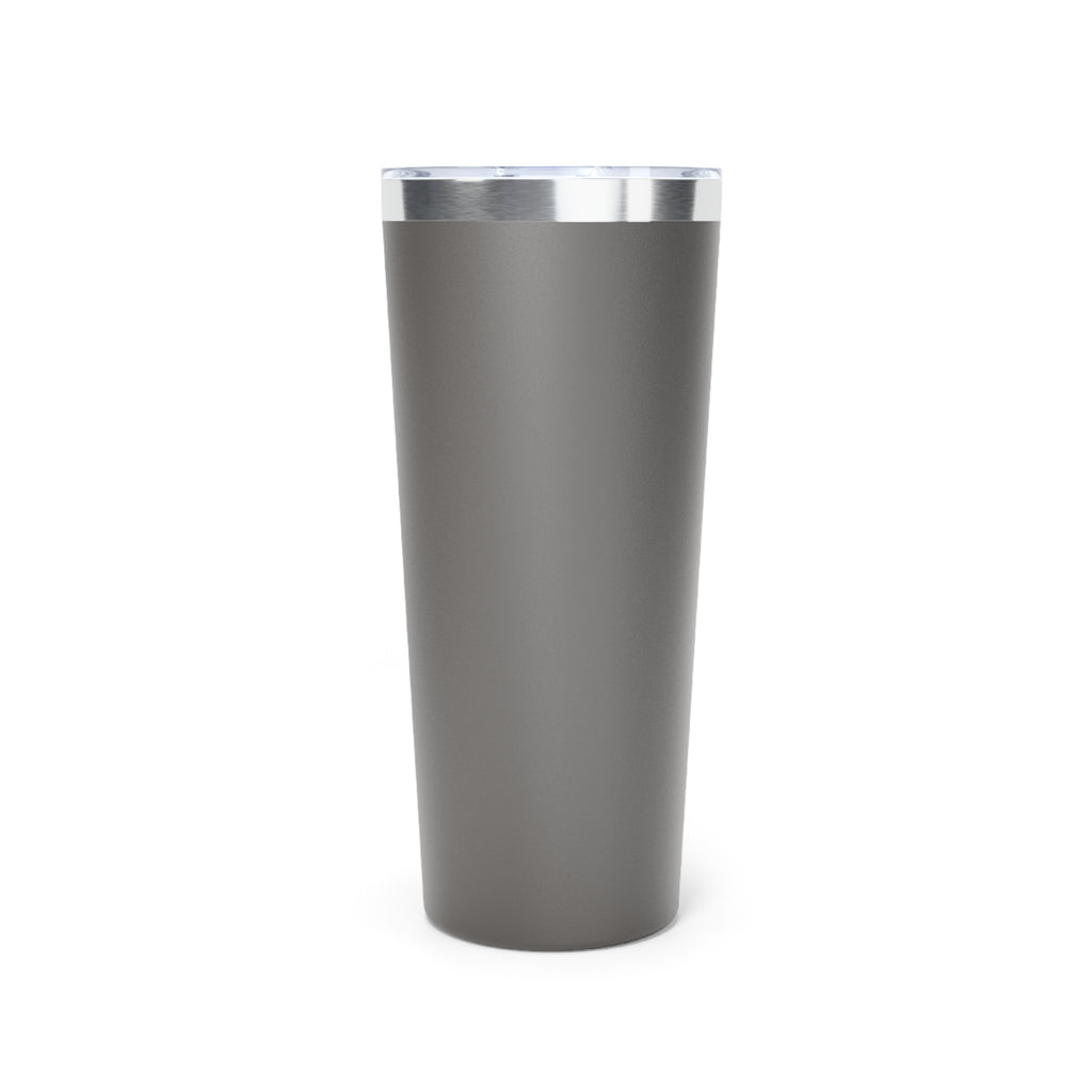 22oz Copper Vacuum Tumbler — Matte Gray Travel Cup with Gold Monogram "House of Reuman"