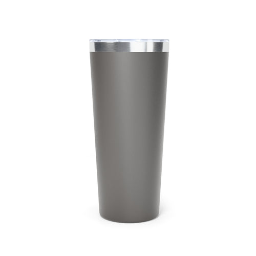 22oz Copper Vacuum Tumbler — Matte Gray Travel Cup with Gold Monogram "House of Reuman"