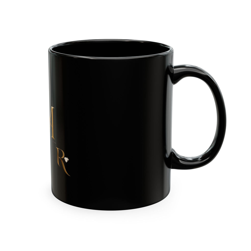 House of Reumar Beige Ceramic Mug — Gold Monogram Coffee Cup