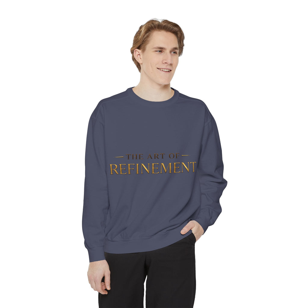 Refinement Logo Sweatshirt — "The Art of Refinement" Garment-Dyed Crewneck