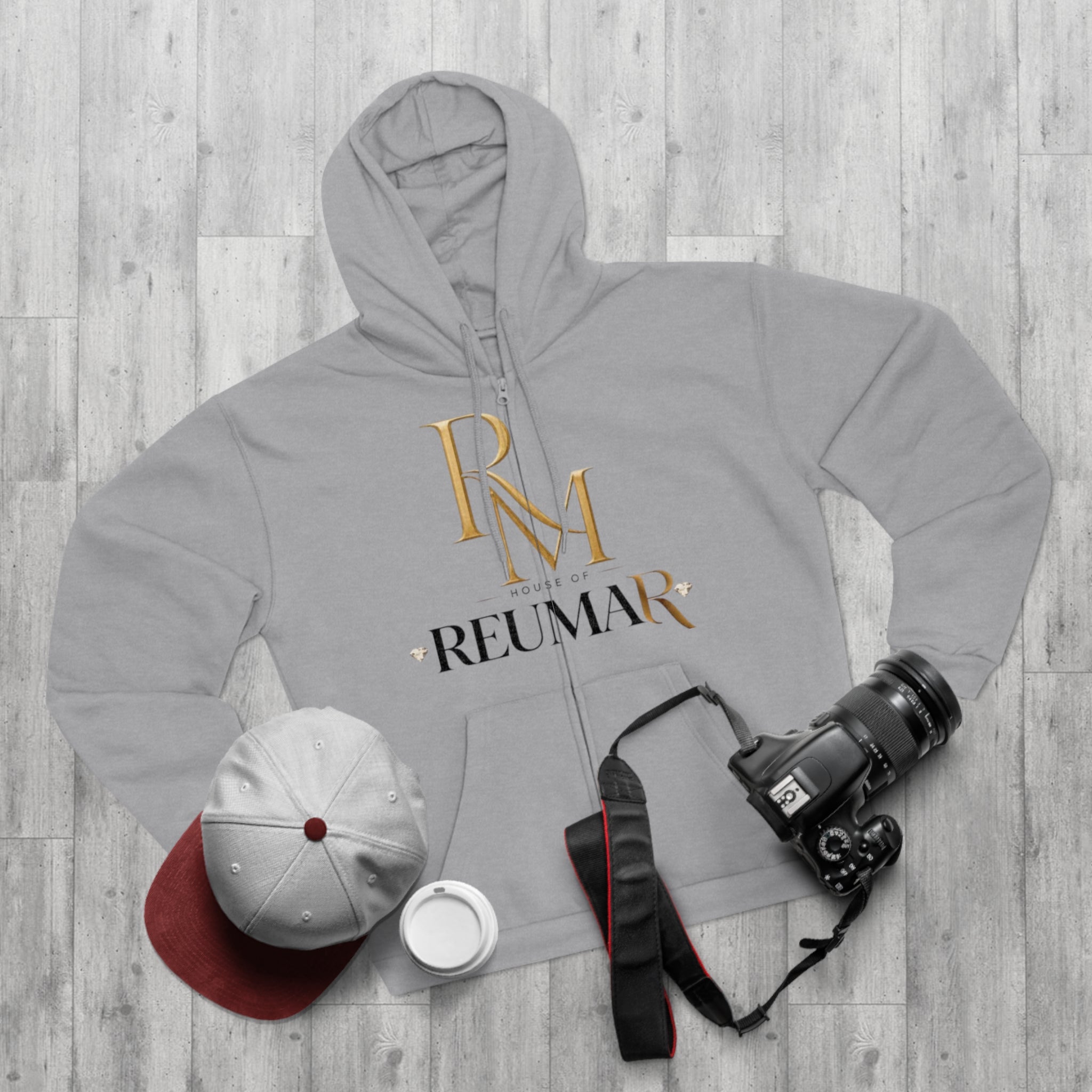 Reumar Zip Hoodie - House of Reumar Gold Logo Hooded Sweatshirt