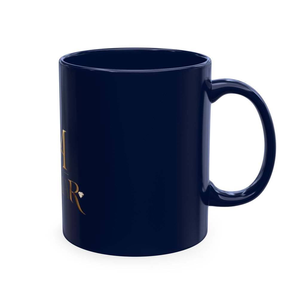House of Reumar Beige Ceramic Mug — Gold Monogram Coffee Cup