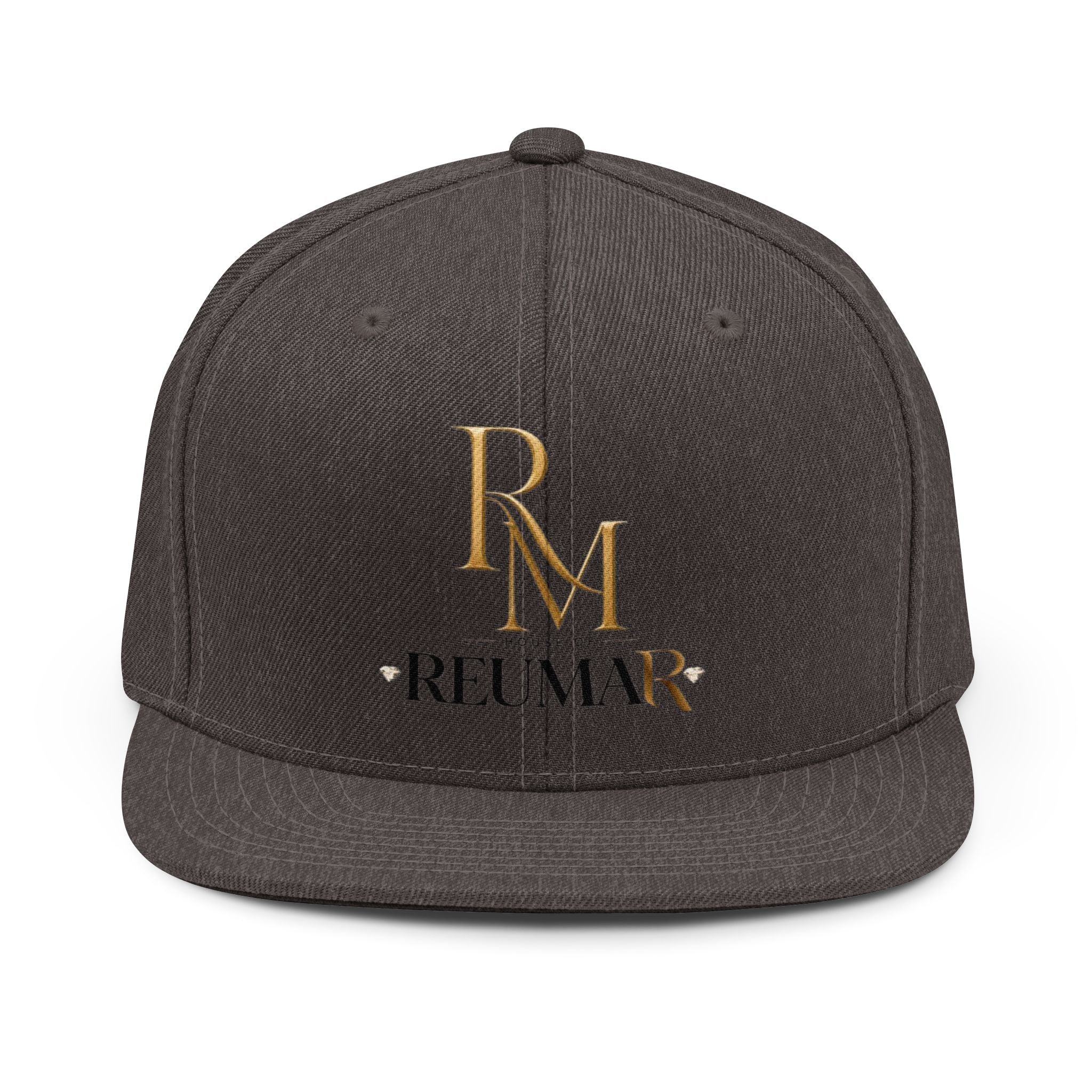 Snapback Hat — Reumar Gold Monogram Embroidered Logo