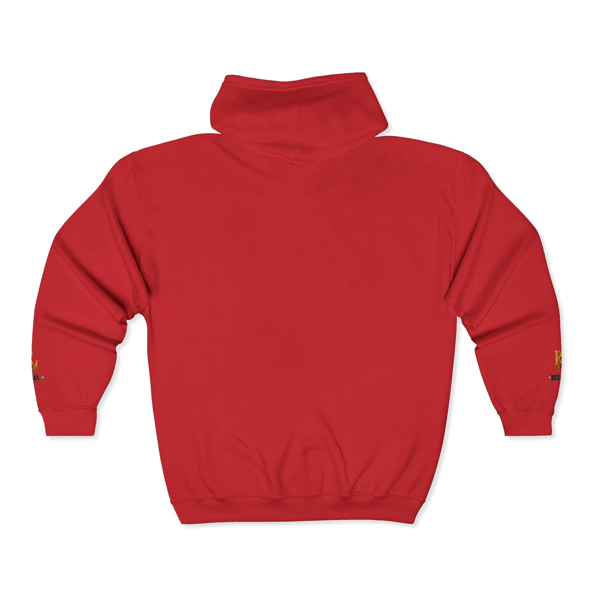 Full-Zip White Hoodie with Gold 'RM' Minimalist Logo