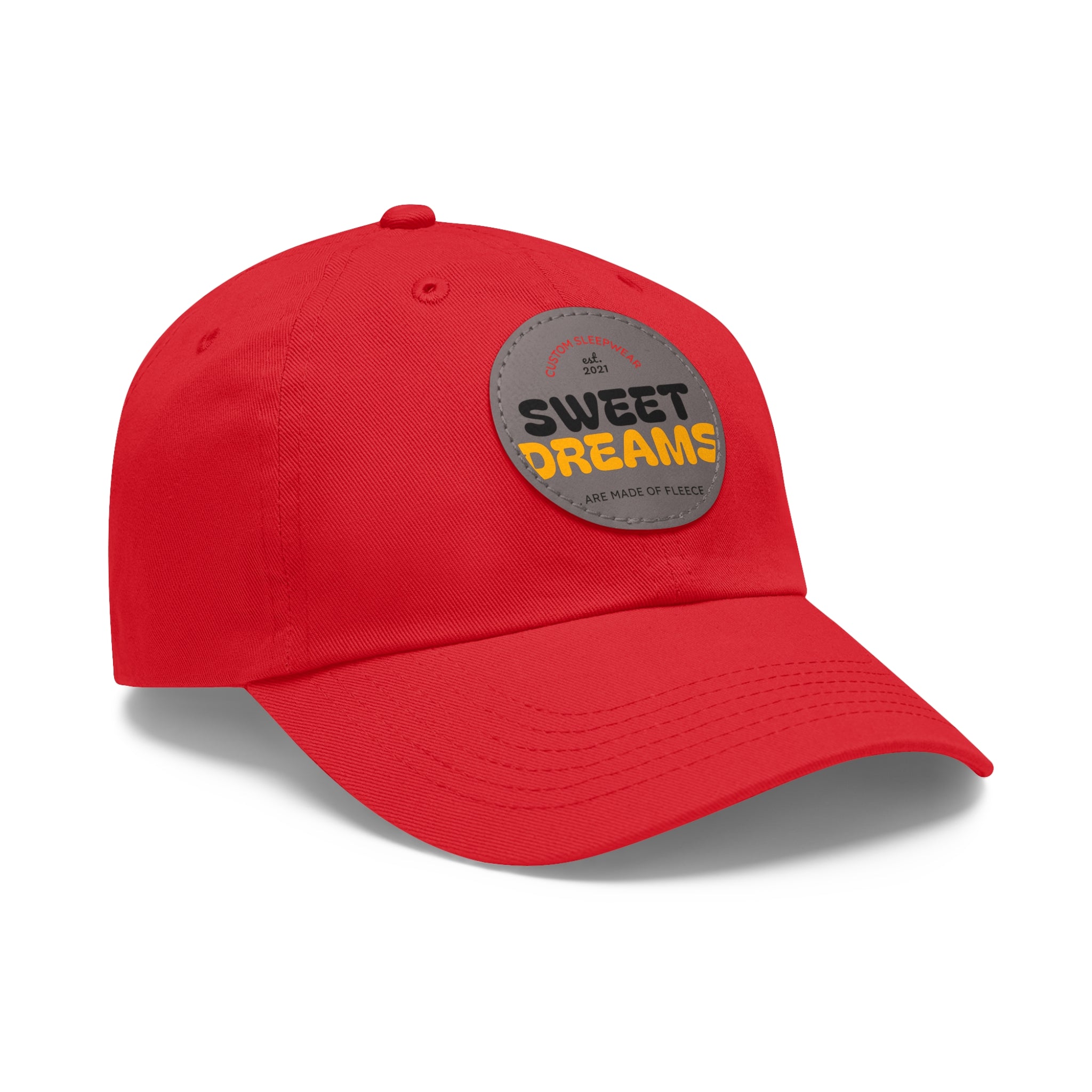 Dad Hat — Leather Patch 'Dreams' Embroidered Baseball Cap
