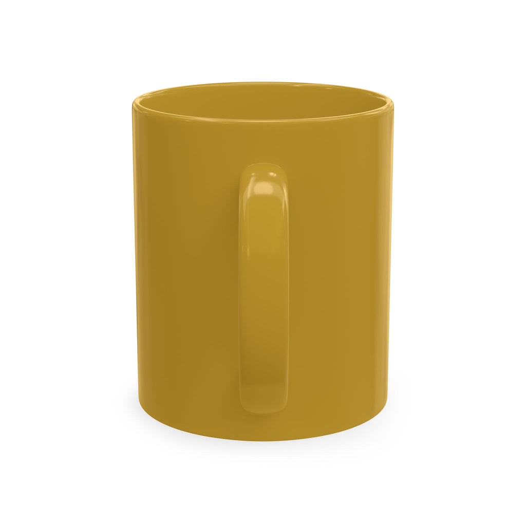 House of Reumar Beige Ceramic Mug — Gold Monogram Coffee Cup