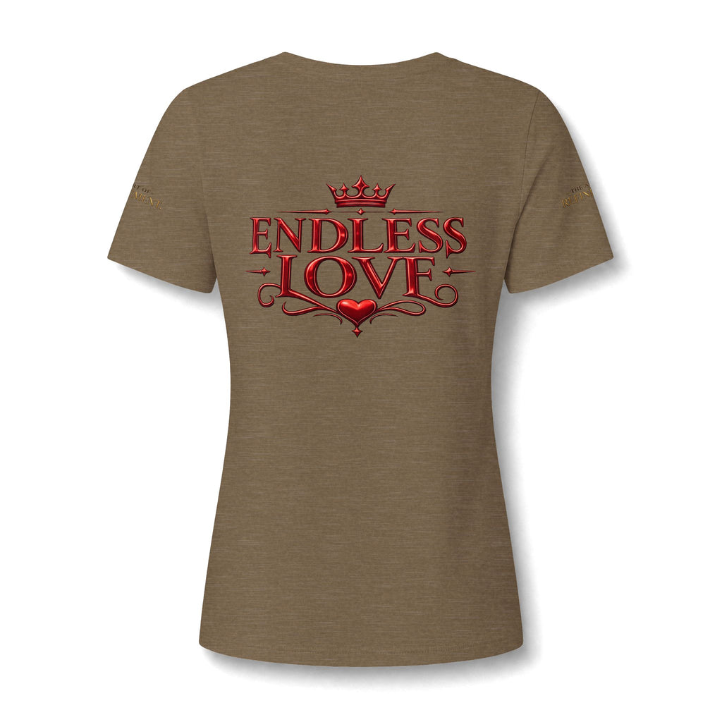 Women's V-Neck Tee — 'Reumar' Gold Monogram Logo