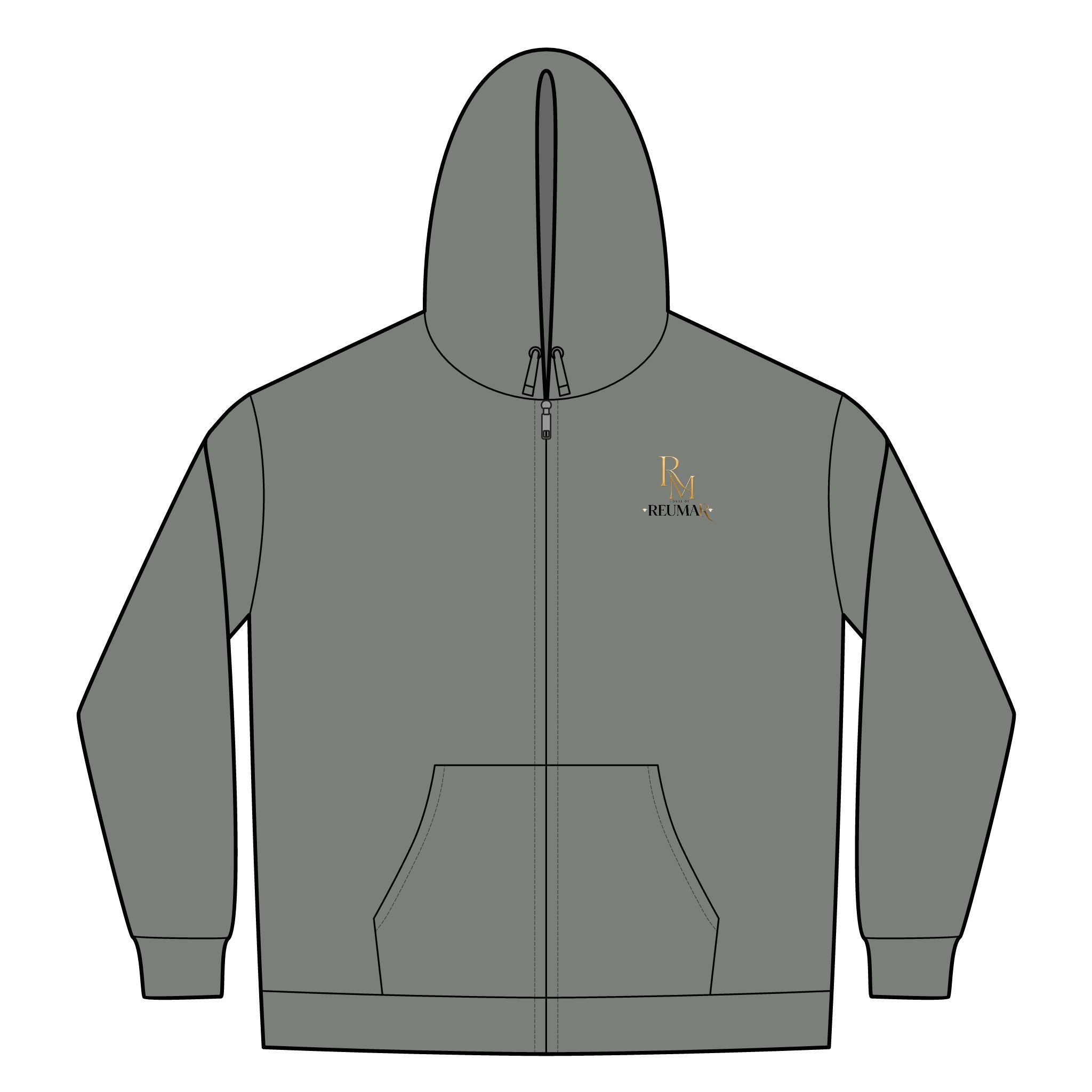 Embroidered Sherpa-Lined Zip Hoodie