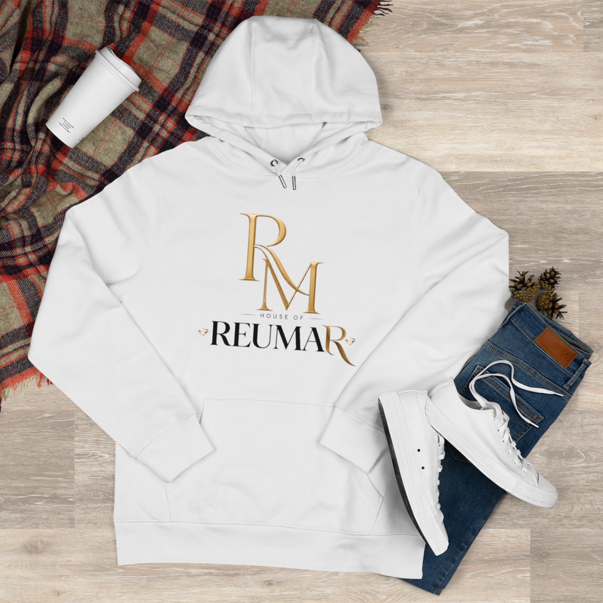 King Hoodie — Reumar RM Gold Logo Hooded Sweatshirt, "Be Good Do Good" Back Design