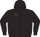 Women's Black Full‑Zip Hoodie with Gold RM Logo — Varsity Fleece Jacket
