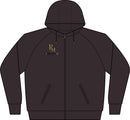 Women's Black Full‑Zip Hoodie with Gold RM Logo — Varsity Fleece Jacket