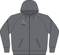 Women's Black Full‑Zip Hoodie with Gold RM Logo — Varsity Fleece Jacket