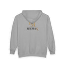 Full-Zip Hoodie — Reumar Gold Monogram Zip-Up Sweatshirt
