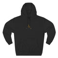 Minimalist Gold Monogram Hoodie — 'RM' Chest Logo Fleece Pullover