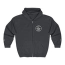 Full-Zip White Hoodie with Gold 'RM' Minimalist Logo