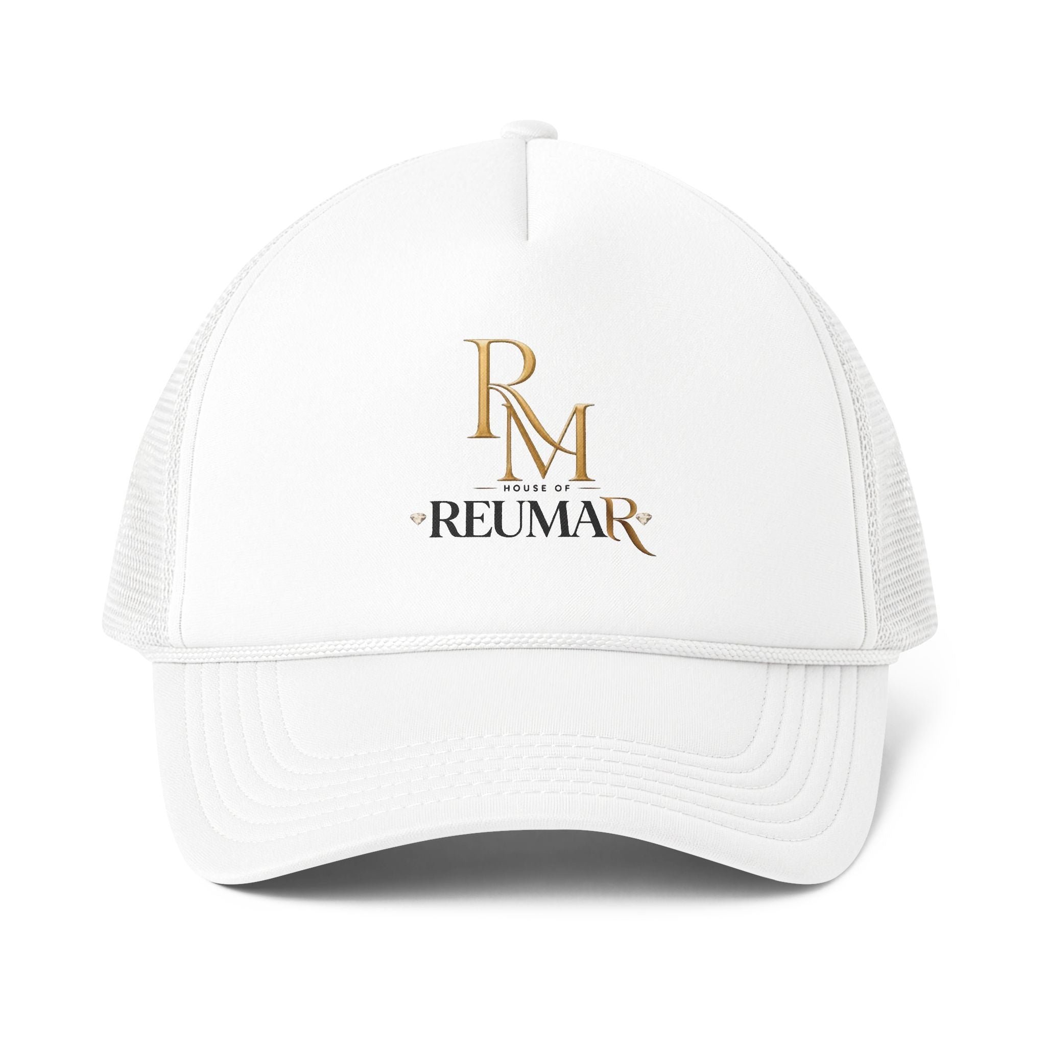 Reumar Gold Monogram Trucker Cap