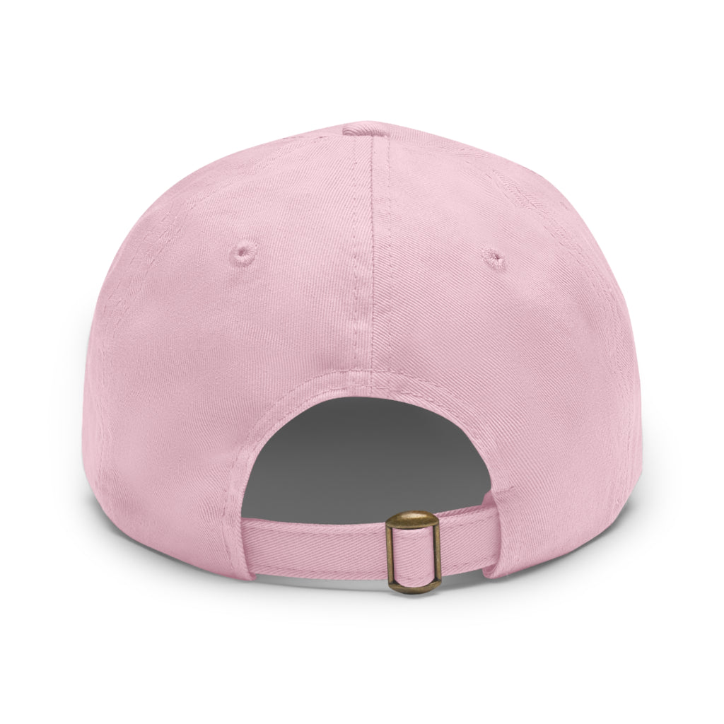 Reumar Pink Leather Patch Dad Hat