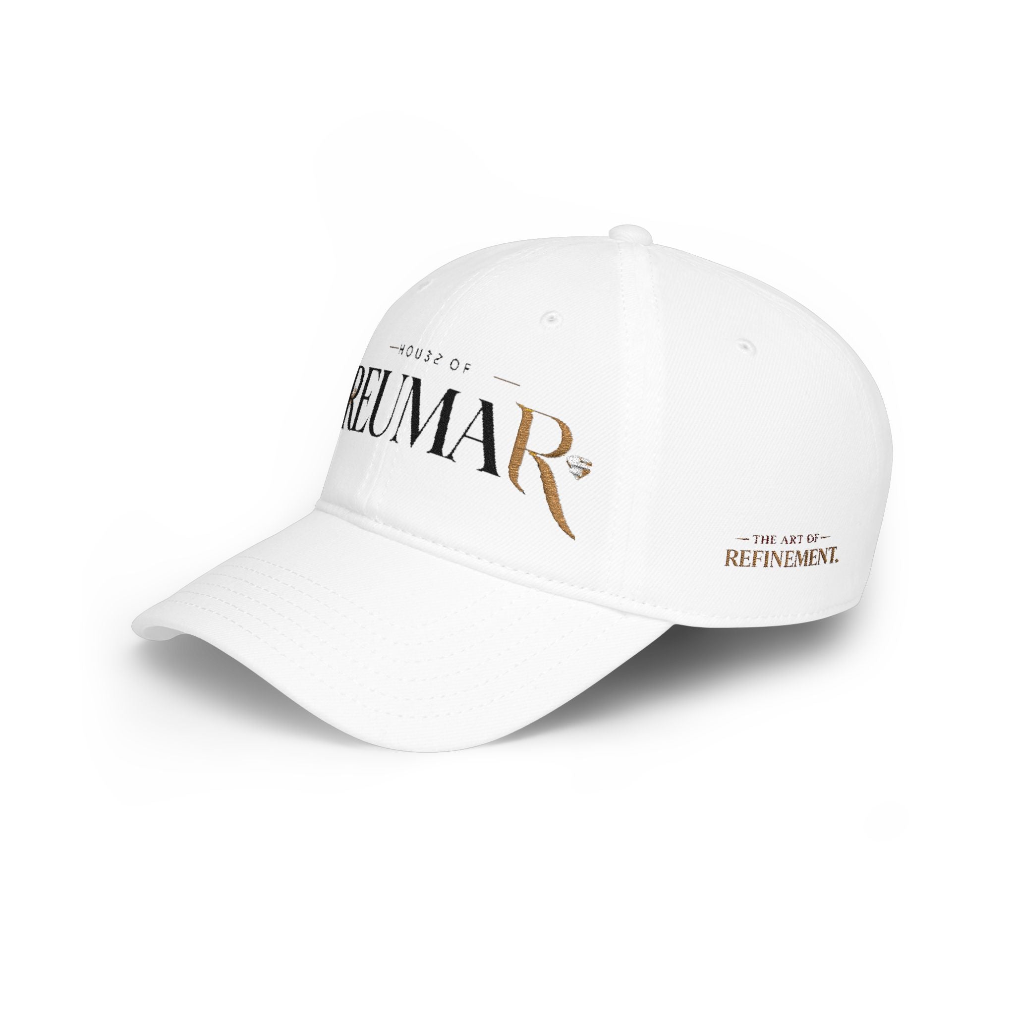 House of Reumar Red Low Profile Baseball Cap — Embroidered Logo Hat
