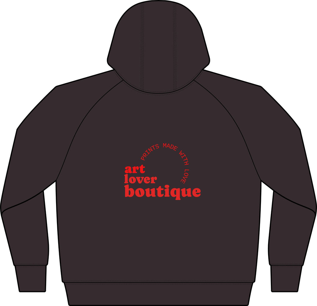 Women's Black Full‑Zip Hoodie with Gold RM Logo — Varsity Fleece Jacket